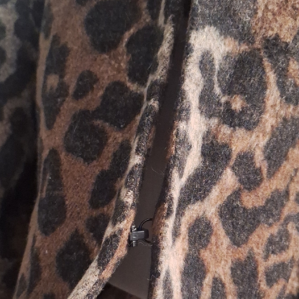 Betsey Johnson Brown and Black Leopard Swing Coat - Picture 6 of 13